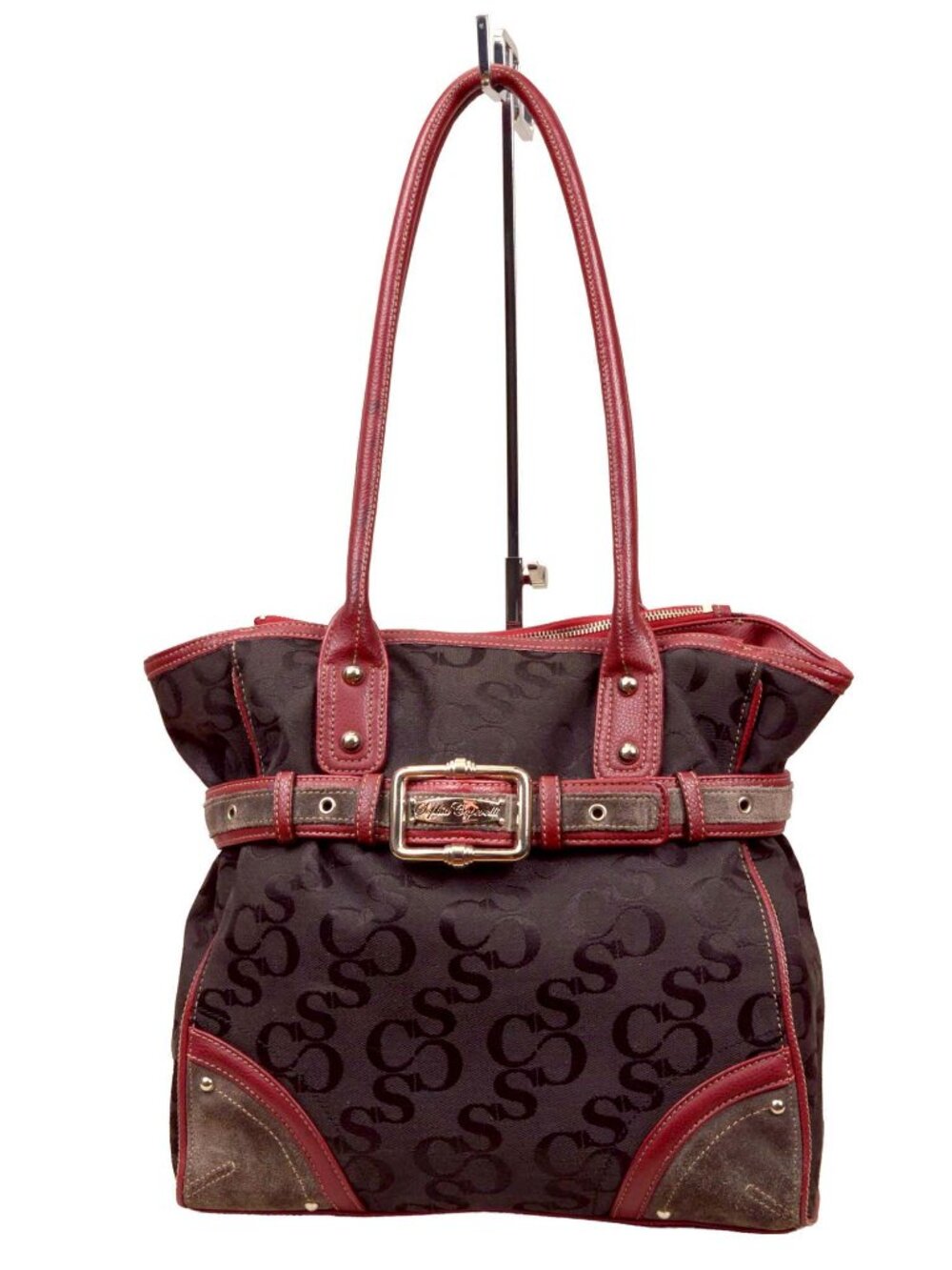Sophia Caperelli Signature Logo Canvas & Leather Shoulder Bag